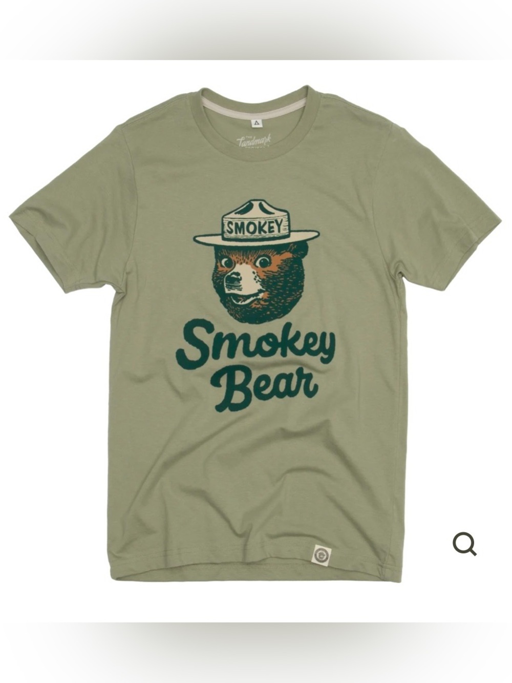 The Landmark Project Smokey Bear Graphic T-Shirt Unisex Medium Green